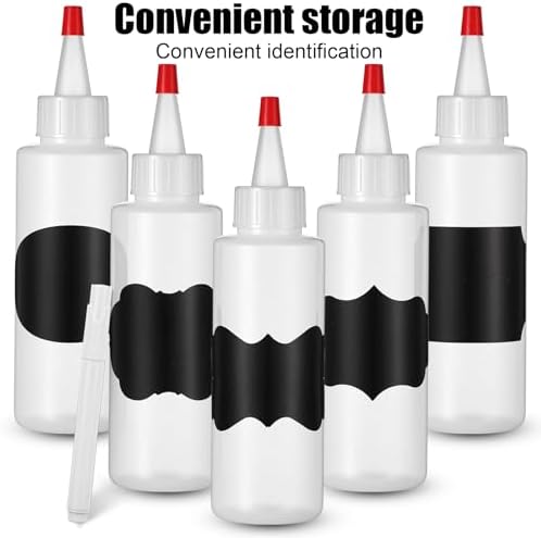 Lounsweer 6 Pcs 4 oz Small Plastic Squeeze Bottles with Caps, Classic