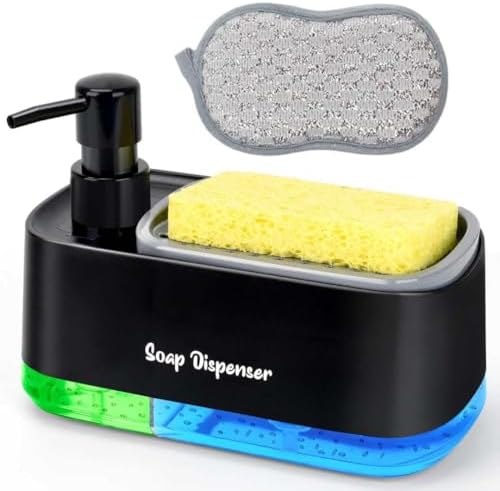 Dual Soap Dispenser Set for Kitchen, Black
