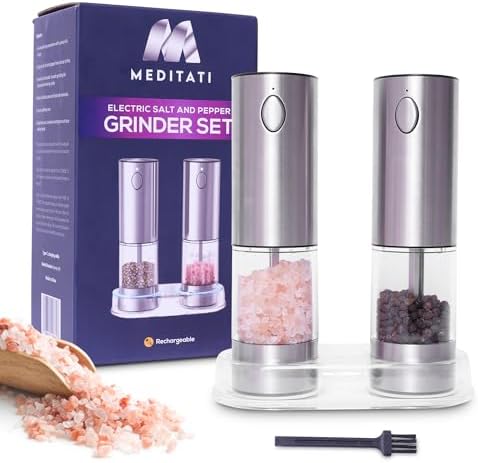 Rechargeable Automatic Salt & Pepper Grinder Set of 2