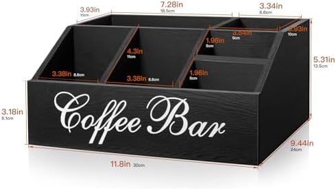 Coffee Bar Organizer with Adjustable Dividers
