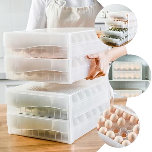 Zerodeko Double-layer Pp Egg Storage Box Kitchen Drawer Fridge Egg