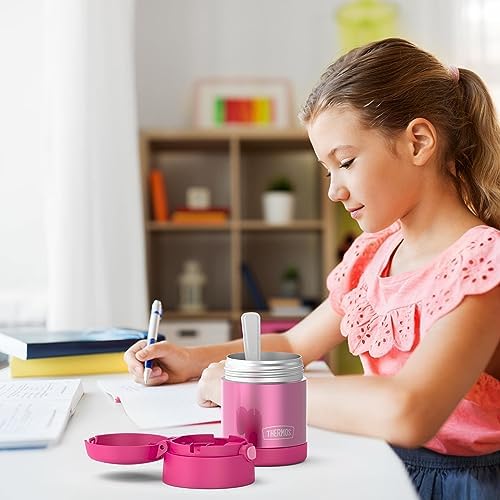 THERMOS FUNTAINER Kids Food Jar with Spoon, 10oz, Pink