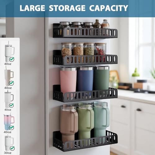 4-Pack Magnetic Shelf for Fridge, Stanley Cup Holder