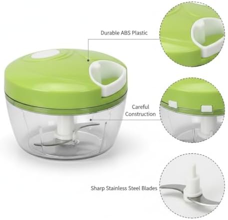 Manual Pull String Chopper, Compact ABS Mincer for Garlic Herbs