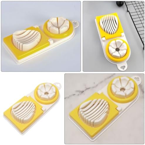 Manual Egg Slicer with Stainless Steel, One Press Yellow Kitchen Tool