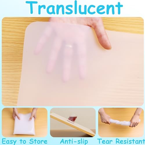 Large Clear Silicone Craft Mats, 13"W x 18"L