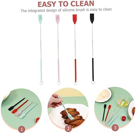 Silicone Pastry Brush Set Long Handle with Retractable 4 Piece