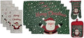 Set of 10, Snowfall Laughing Santa Claus Saying Merry Christmas Design