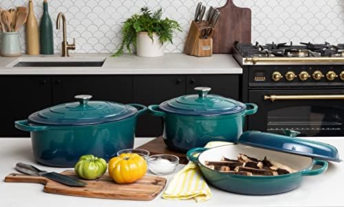 Larder & Vine 6-Piece Enameled Cast Iron Pan Cookware Sets, Includes