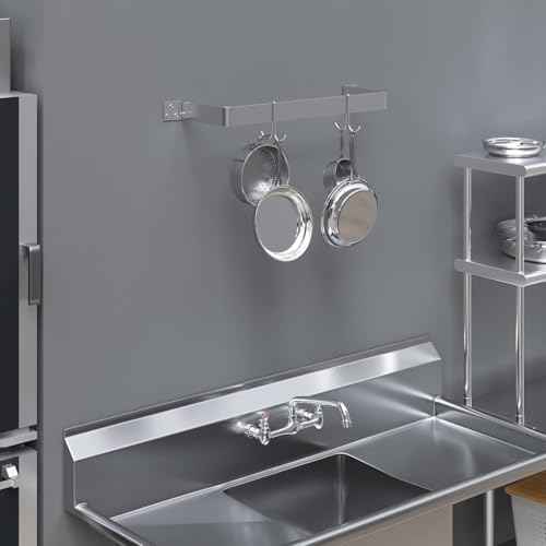 Wall-Mounted Stainless Steel Single-Line Pot Rack (36" Single-Line Pot Rack)