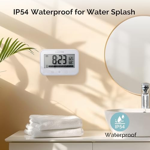 KADAMS Waterproof Shower Timer Clock, Black