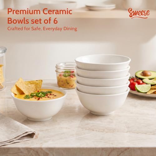 Sweese 5 oz Small Ceramic Bowls Set of 6, 3.9 Inch Mini Bowls for