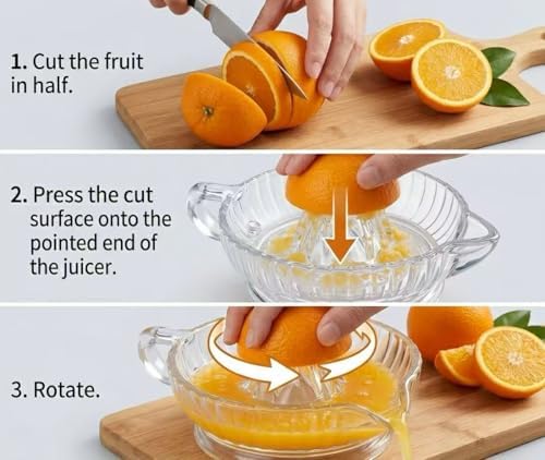 Glass Lemon Squeezer Citrus Juicer Reamer