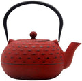 YJX Cast Iron Teapot, 60.9 fl oz, Red