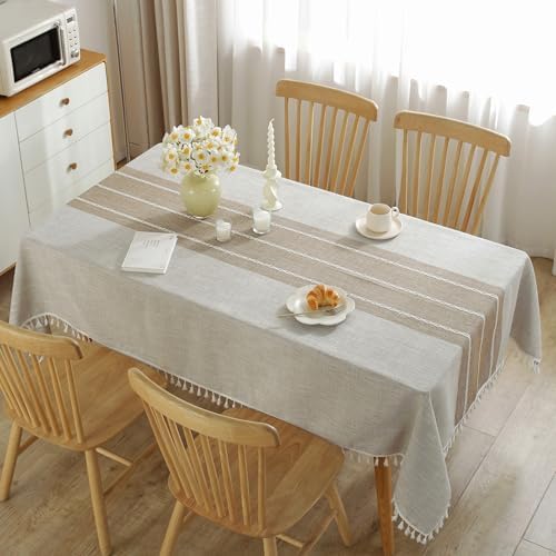JIALE Tablecloths for Rectangle Tables, Cotton Linen Table Cloth