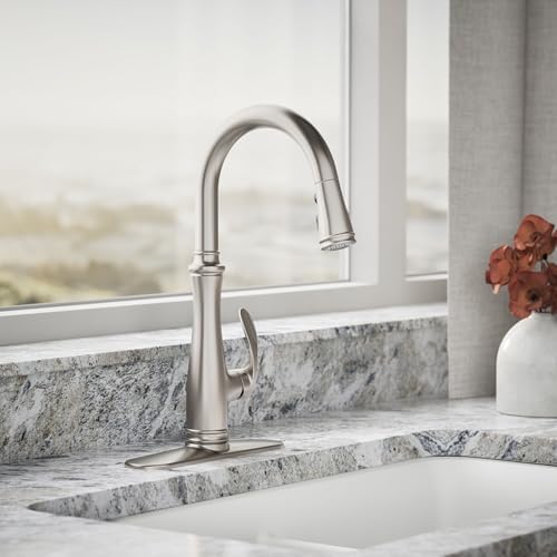 KOHLER K-560-VS Bellera Pull-Down Kitchen Faucet, Vibrant Stainless