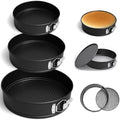 7, 9, 11 Inches Springform Pan Set, Non-Stick Round Spring Form With