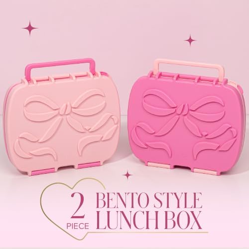 Paris Hilton Bento Style Lunch Box Set, 4-Compartment Stackable Lunch