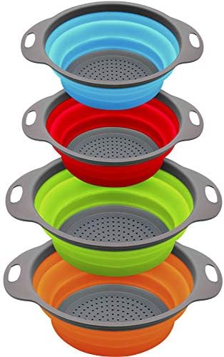 QiMH Collapsible Colander and Strainer Set of 4, 2 PC 4 Quart(1 gal)