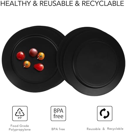 10inch/6pcs Dishwasher & Microwave Safe Wheat Straw Plates