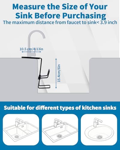 Sink Sponge Holder for Kitchen Faucet, Black