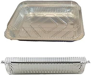 Heavy Duty 4 LB and 12 x 8 x 1.6 Inch Disposable Aluminum Foil Pans