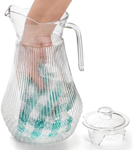 Lawei 2 Pack 68Oz / 2L Acrylic Pitcher, Clear Plastic Water Pitchers