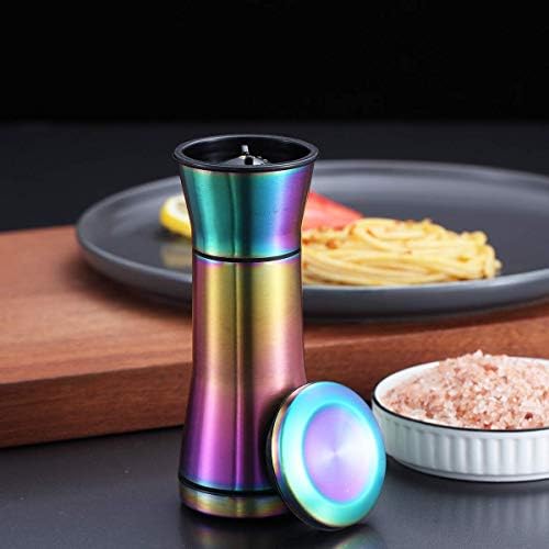 Kyraton Rainbow Salt and Pepper Shakers, Stainless Steel, Set of 2