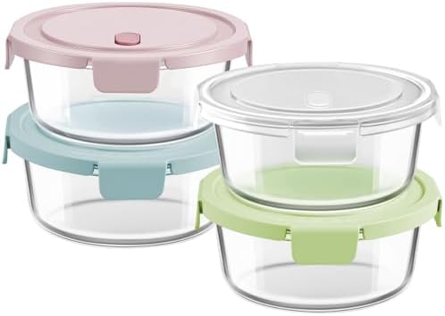 4 Cup/32oz Borosilicate Glass Meal Prep Containers with Vented Lids
