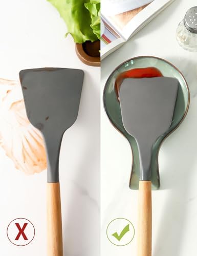 Spoon Rest for Kitchen, Ceramic Spoon Holder for Kitchen Counter
