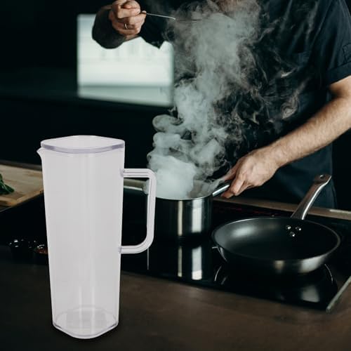 Homoyoyo 1200ml Cold Water Pitcher with Handle, Acrylic Drinking Water