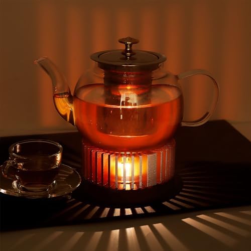 Tea Warmer, Aluminum Alloy & Wood, for Heating Tea Coffee Milk