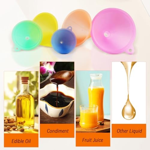 20 Pcs Plastic Funnel Set Colorful Wide Mouth Funnel Multipurpose