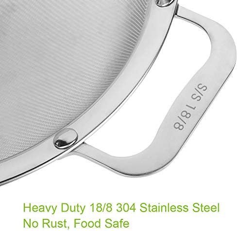 9" Large Fine Mesh Strainer, Stainless Steel 18/8 Extra Fine Mesh