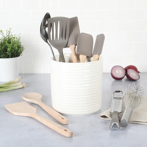 Martha Stewart 10 Piece Tools and Gadget Set W/Ceramic Crock - Linen