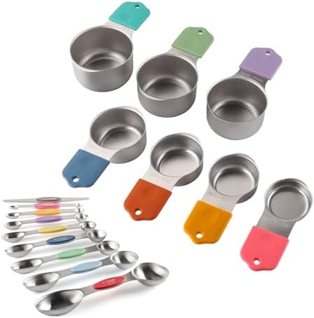 16PCS 304 Magnetic Measuring Cups and Spoons Set with Leveler