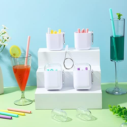 Mumufy 10 Set Silicone Travel Straws with Case Reusable Straws