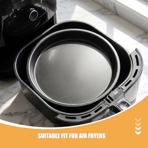 2pcs Microwave Crisper Pan: 9 Inch Cookware Crispy Plate Fry Pan