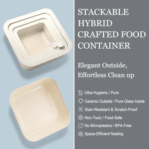 Urban Green 3 Pack 23oz Ceramic Coated Glass Containers