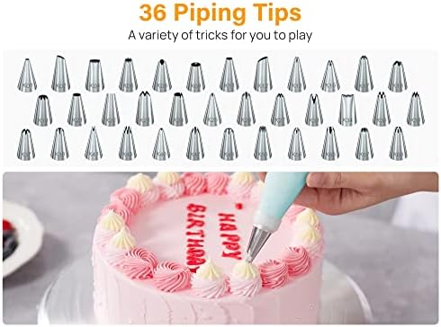 Kootek 42 Piping Bags and Tips Set Frosting Piping Kit for Beginners &
