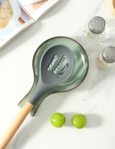 Spoon Rest for Kitchen, Ceramic Spoon Holder for Kitchen Counter