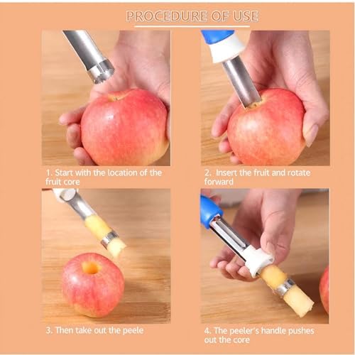 2 in 1 Stainless Steel Fruit Vegetable Corer Peeler Kitchen Tool