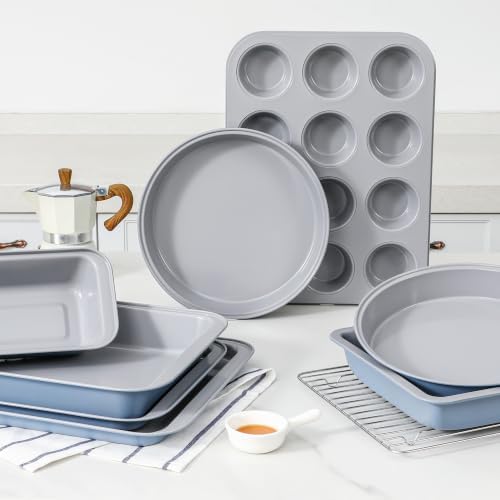 Vinino 6-Piece Baking Pans Set, Nonstick Carbon Steel Bakeware Sets
