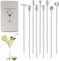 Metal Martini Cocktail Picks, Olive Skewers 4.2 inch, Stainless Steel