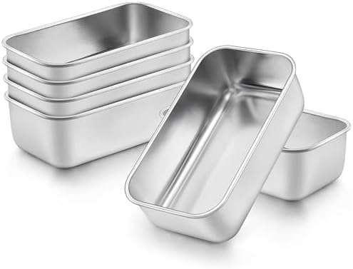 Onader Mini Loaf Pan for Baking Bread 6 Pack, 61⁄4 x 35⁄8 Inch