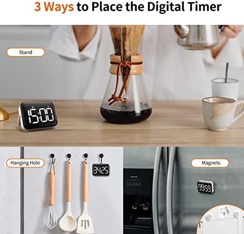 Digital Kitchen Timer, Magnetic Large Display