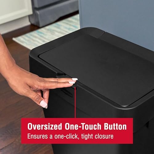 Rubbermaid 12.2 Gallon Touch-Top Trash Can, Black
