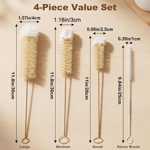 Narrow Bottle Brush Set Small Bottle Brushes Thin Long Handle Bottle