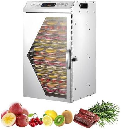Touchscreen Food Dehydrator with 18 Stainless Steel Trays