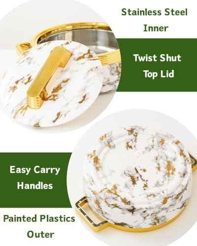 3 Piece Insulated Casserole Dishes with Lids, Thermal Serving Bowls Set